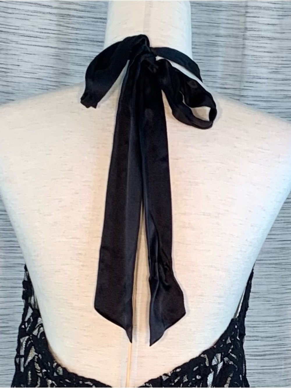 Lu Lu Lame black lace with white lining halter top. - Picture 10 of 15